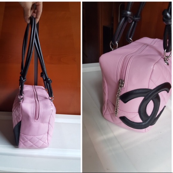 SOLD!!!!! CHANEL BOWLER BAG soft pink &black color - Picture 4 of 8